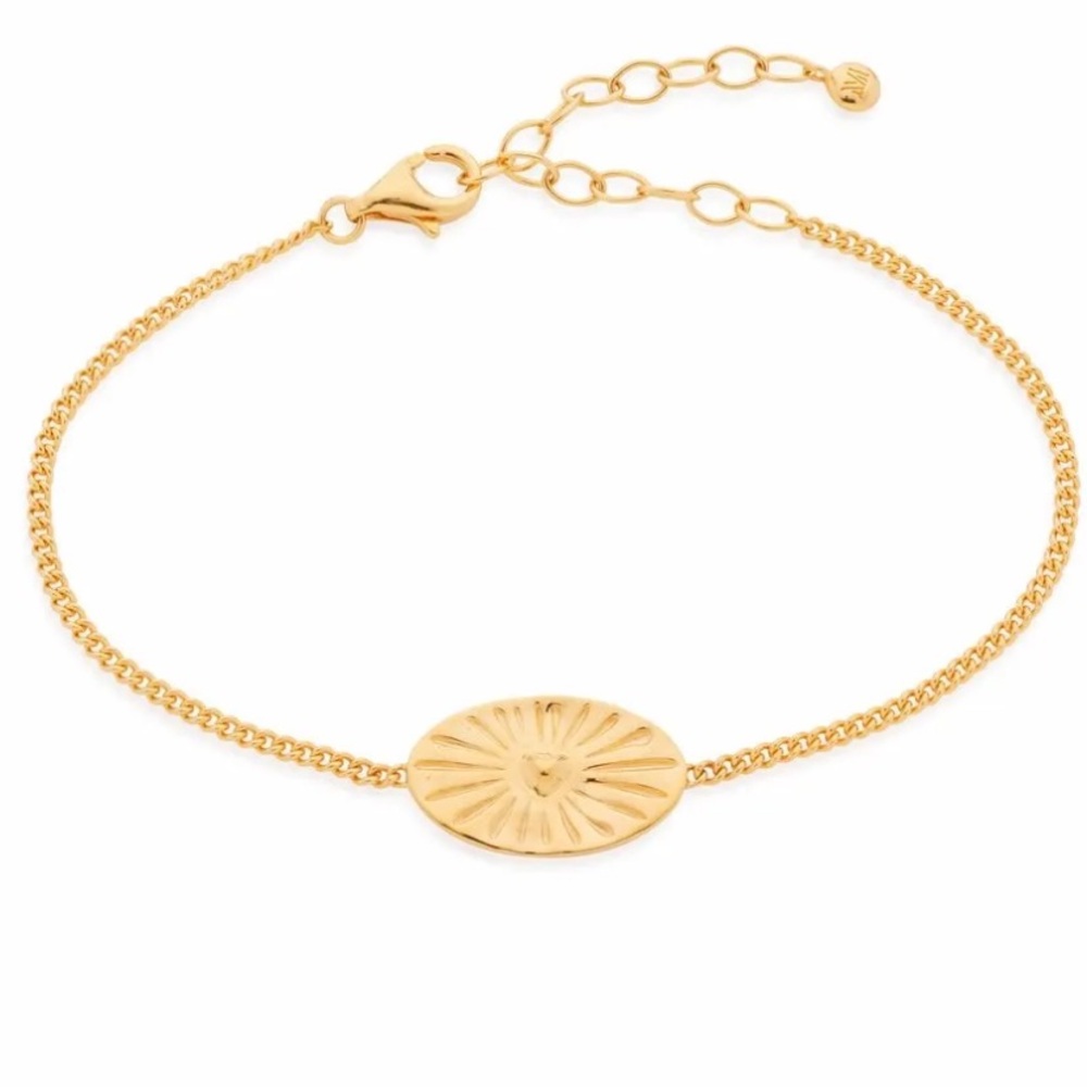 MONICA VINADER 14K GOLD TALISMAN HEART BRACELET